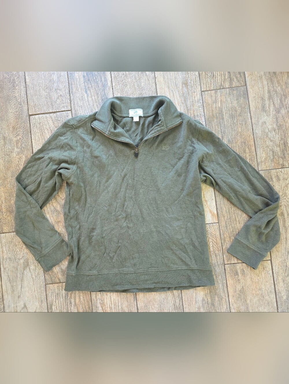 Southern Tide Skipjack Olive Green Quarter-Zip Sweater Sz Medium